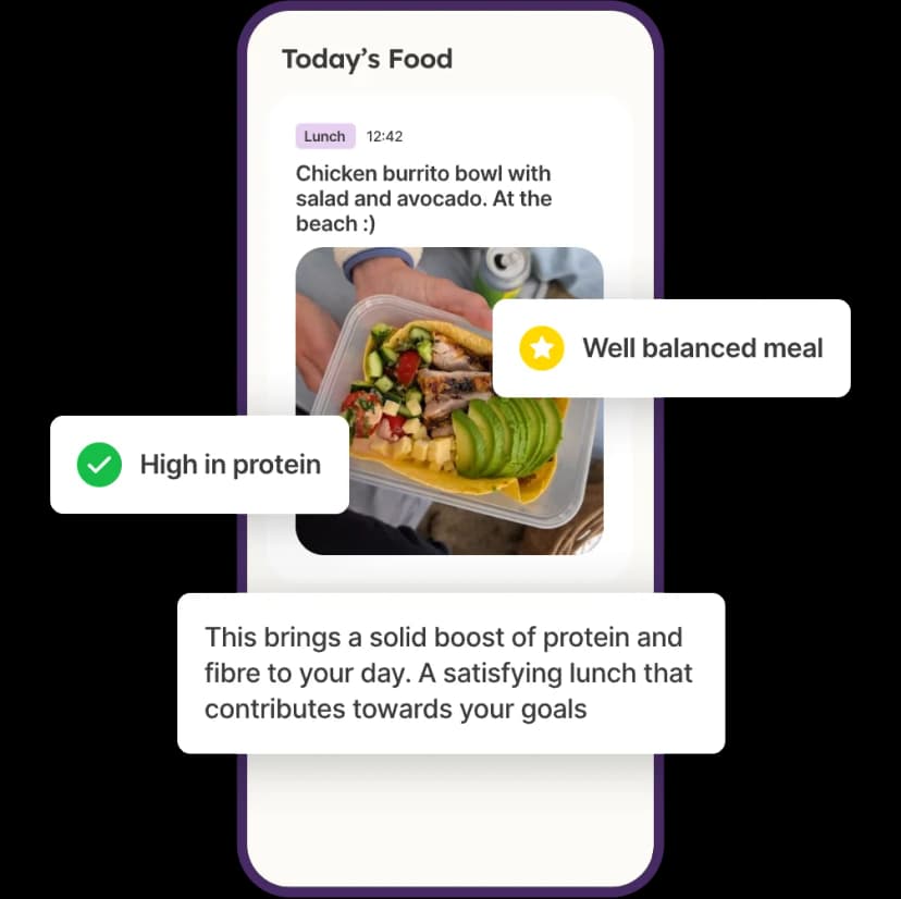 Phone mockup with feedback elements